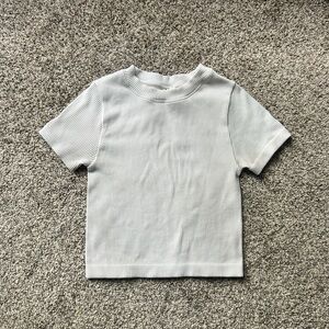 Ribbed Thick White T Shirt